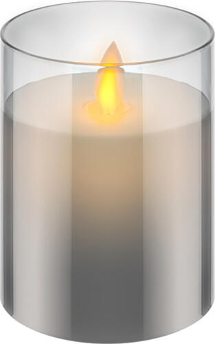 Goobay LED-Echtwachs-Kerze im Glas, 7,5 x 10 cm wunderschöne und sichere Lichtlösung für viele Bereiche