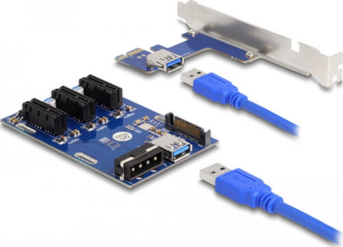 DeLOCK 41442 Schnittstellenkarte/Adapter Eingebaut PCIe, SATA, USB 3.2 Gen 1 (3.1 Gen 1)