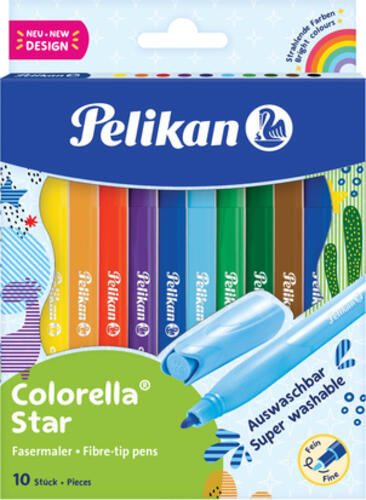 Pelikan 822299 Filzstift Schwarz, Blau, Braun, Grün, Hellblau, Hellgrün, Orange, Violett, Rot, Gelb 10 Stück(e)