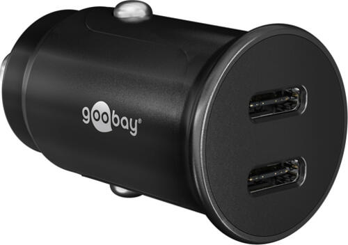Goobay 59705 Ladegerät für Mobilgeräte Powerbank, Smartphone, Tablet Schwarz Zigarettenanzünder Schnellladung Auto