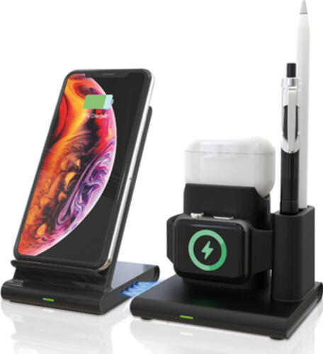 RealPower ChargeAIR Connect Smartphone, Smartwatch, Tablet Schwarz USB Kabelloses Aufladen Drinnen