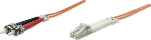 Intellinet Glasfaser LWL-Anschlusskabel, Duplex, Multimode, LC/ST, 62,5/125 m, OM1, 1 m, orange