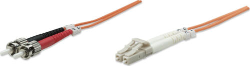 Intellinet Glasfaser LWL-Anschlusskabel, Duplex, Multimode, LC/ST, 62,5/125 m, OM1, 2 m, orange