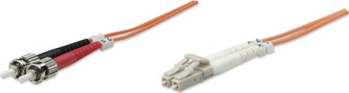 Intellinet Glasfaser LWL-Anschlusskabel, Duplex, Multimode, LC/ST, 62,5/125 m, OM1, 3 m, orange