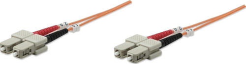 Intellinet Glasfaser LWL-Anschlusskabel, Duplex, Multimode, SC/SC, 62,5/125 m, OM1, 3 m, orange