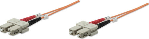 Intellinet Glasfaser LWL-Anschlusskabel, Duplex, Multimode, SC/SC, 62,5/125 m, OM1, 10 m, orange