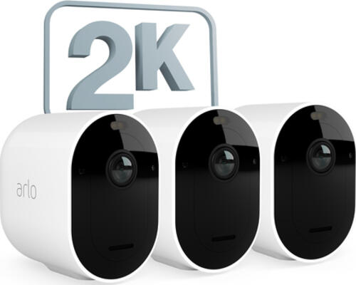 Arlo Pro 5 2K kabellose Spotlight Überwachungskamera außen, 3er Set weiß