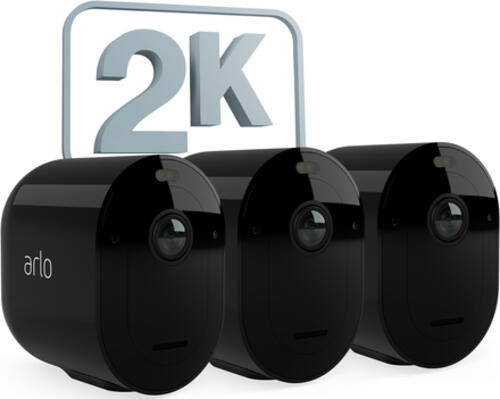 Arlo Pro 5 2K Spotlight Überwachungskamera außen, 3er Set schwarz