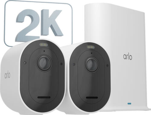 Arlo Pro 5 2K Spotlight Überwachungskamera außen, 2er Set weiß