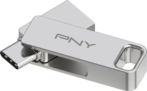 PNY DUO LINK USB-Stick 256 GB USB Type-A / USB Type-C 3.2 Gen 1 (3.1 Gen 1) Edelstahl