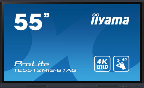 iiyama TE5512MIS-B1AG Signage-Display Digital Signage Flachbildschirm 139,7 cm (55) LED WLAN 400 cd/m 4K Ultra HD Schwarz Touchscreen Eingebauter Prozessor Android 11 16/7