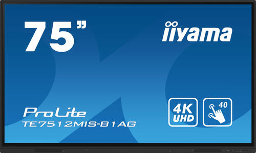 iiyama PROLITE Digital Signage Flachbildschirm 190,5 cm (75) WLAN 400 cd/m 4K Ultra HD Schwarz Touchscreen Eingebauter Prozessor Android 11 16/7