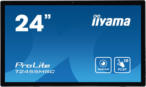 iiyama T2455MSC-B1 Signage-Display Digital Signage Flachbildschirm 61 cm (24) LED 400 cd/m Full HD Schwarz Touchscreen