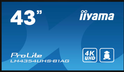 iiyama LH4354UHS-B1AG Signage-Display Digital Signage Flachbildschirm 108 cm (42.5) LCD WLAN 500 cd/m 4K Ultra HD Schwarz Eingebauter Prozessor Android 11 24/7