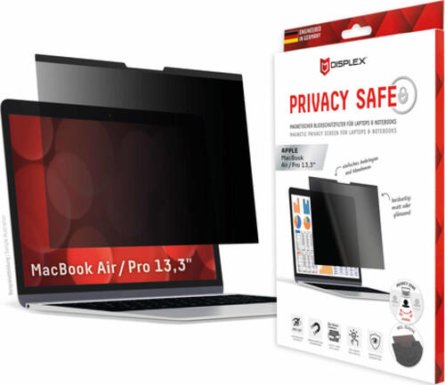 Displex PRIVACY SAFE Magnetischer 2-Wege Blickschutzfilter für MacBook Air/ MacBook Pro 13,3