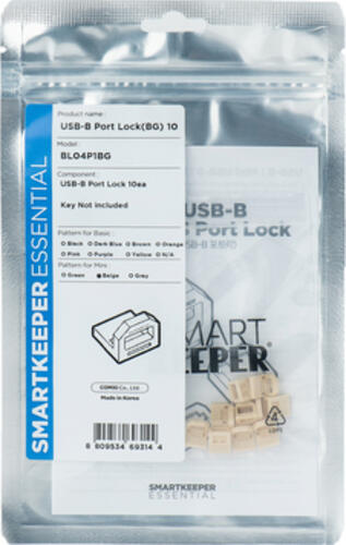 Smartkeeper BL04P1BG Schnittstellenblockierung USB Typ-B Beige Kunststoff 10 Stück(e)