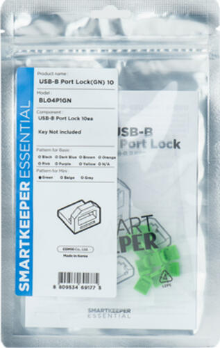 Smartkeeper BL04P1GN Schnittstellenblockierung USB Typ-B Grün Kunststoff 10 Stück(e)