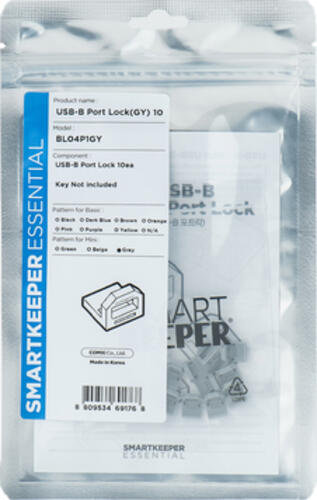 Smartkeeper BL04P1GY Schnittstellenblockierung USB Typ-B Grau Kunststoff 10 Stück(e)