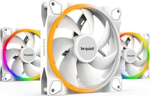 be quiet! Light Wings White PWM 3er-Pack, 140x140x25mm (BxHxT), 95.14m³/h (55.99 CFM), 23.3dB(A), White Build-kompatibel