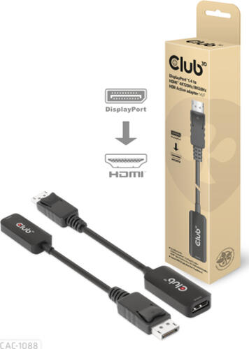 CLUB3D DisplayPort1.4 auf HDMI 4K120Hz/8K60Hz HDR-Aktiv-Adapter St./B