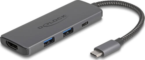 DeLOCK 87804 laptop-dockingstation & portreplikator Kabelgebunden USB 3.2 Gen 1 (3.1 Gen 1) Type-C Grau