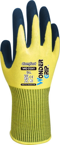 Wonder Grip WG-310HY Werkstatthandschuhe Gelb Latex, Polyester 2 Stück(e)