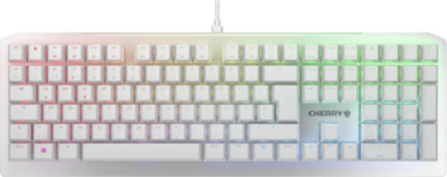 CHERRY MV3.0 RGB Tastatur USB QWERTZ Deutsch Silber, Weiß