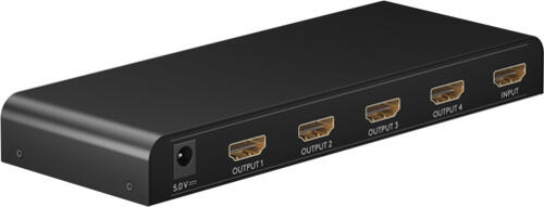 Goobay HDMI-Splitter 1 auf 4 (4K @ 30 Hz) teilt 1x HDMI-Eingangssignal auf 4x HDMI-Ausgänge auf