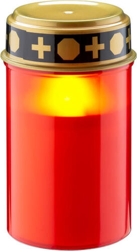 Goobay LED-Grablicht, rot mit realistischem Flackereffekt, warmweiß (3000 K), batteriebetrieben (2x