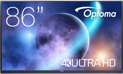 Optoma 5862RK+ Interactive flat panel 2.18 m (86) LED 420 cd/m 4K Ultra HD Black Touchscreen Built-in processor Android 11