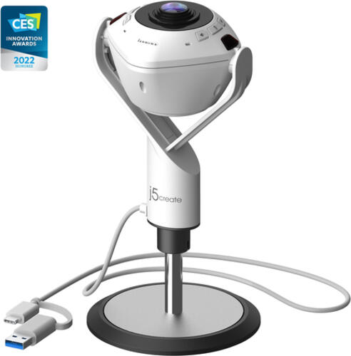 j5create JVU368-N 360-AI-gesteuerte-Webcam mit Freisprecheinrichtung