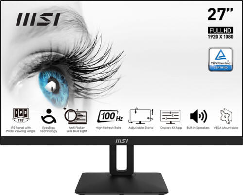 MSI Pro MP271APDE Computerbildschirm 68,6 cm (27) 1920 x 1080 Pixel Full HD LCD Schwarz
