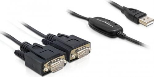 DeLOCK 2x RS232/USB 2.0 Serien-Kabel Schwarz