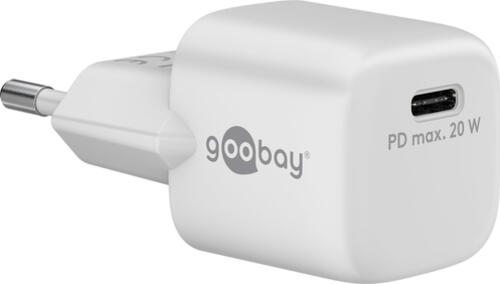 Goobay USB-C PD GaN Schnellladegerät Nano (20 W) weiß 1x USB-C-Anschluss (Power Delivery)