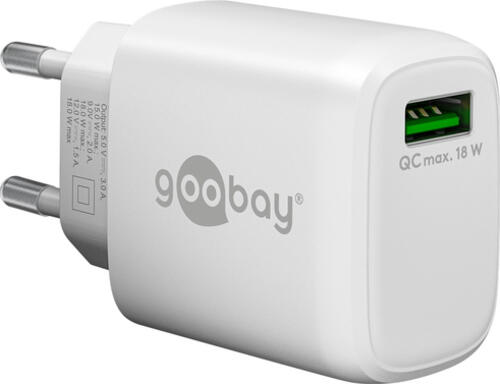 Goobay USB-A QC Schnellladegerät (18 W) weiß 1x USB-A-Anschluss (Quick Charge 3.0)