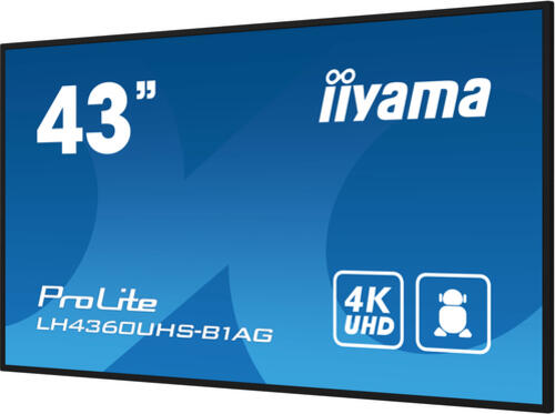 iiyama PROLITE Digitale A-Platine 108 cm (42.5) LED WLAN 500 cd/m 4K Ultra HD Schwarz Eingebauter Prozessor Android 11 24/7