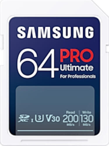 64 GB Samsung PRO Ultimate SDXC  USB-Kit Speicherkarte, lesen: 200MB/s, schreiben: 130MB/s