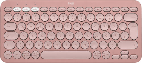 Logitech Pebble Keys 2 K380s Tastatur RF Wireless + Bluetooth QWERTZ Deutsch Pink