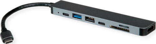 ROLINE 12021122 laptop-dockingstation & portreplikator Kabelgebunden USB 3.2 Gen 1 (3.1 Gen 1) Type-C Grau