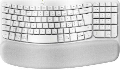 Logitech Wave Keys Tastatur RF Wireless + Bluetooth QWERTY Dänisch, Finnisch, Norwegisch, Schwedisch Weiß