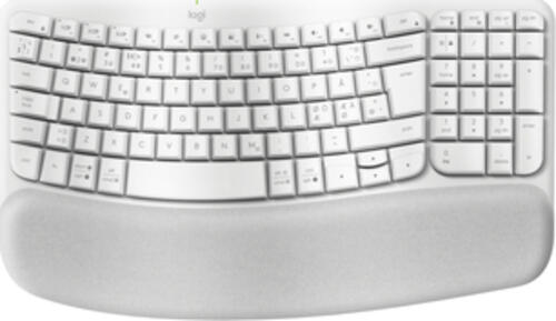 Logitech Wave Keys Tastatur RF Wireless + Bluetooth QWERTY Dänisch, Finnisch, Norwegisch, Schwedisch Weiß