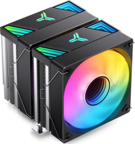 Jonsbo CR-3000 ARGB Black CPU-Lüfter, 2x 120x120x25mm, 600-1500rpm, 47.78-101.07m³/h, 28.12-59.48 CFM, 22-32dB(A), 0.26-1.61mmH2O, 3.84W, hydrodynamisches Gleitlager (HDB)