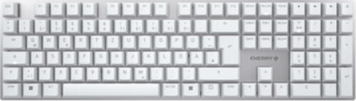 CHERRY KC 200 MX Tastatur USB QWERTZ Deutsch Silber, Weiß