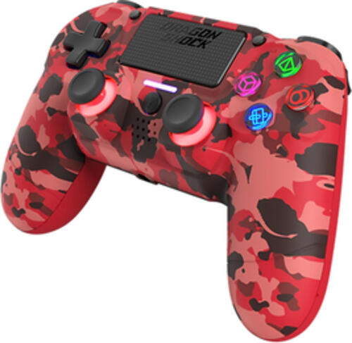 Dragonshock Mizar Camouflage, Rot Bluetooth Gamepad Analog / Digital PlayStation 4