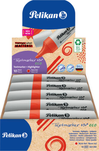 Pelikan Textmarker 490 eco Marker 10 Stück(e) Meißel Rot