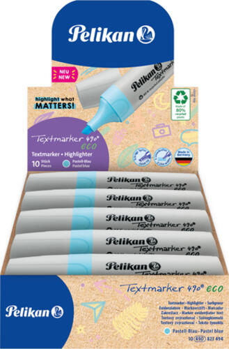 Pelikan Textmarker 490 eco Marker 10 Stück(e) Meißel Blau