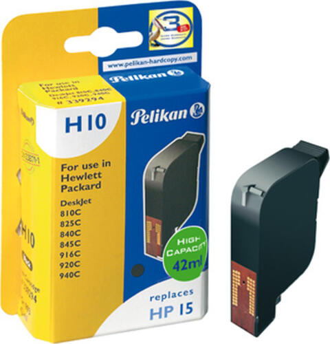 Pelikan Inkjet Cartridge H10 replaces HP 15, black, 42 ml Druckerpatrone 1 Stück(e) Hohe (XL-) Ausbeute Schwarz