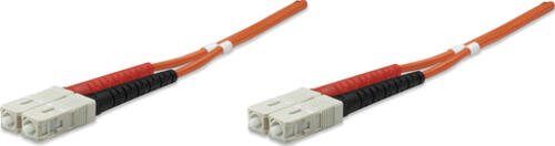 Intellinet Glasfaser LWL-Anschlusskabel, Duplex, Multimode, SC/SC, 50/125 m, OM2, 1 m, orange