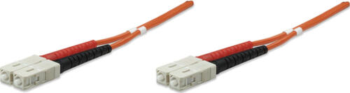 Intellinet Glasfaser LWL-Anschlusskabel, Duplex, Multimode, SC/SC, 50/125 m, OM2, 3 m, orange