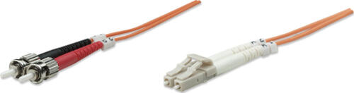 Intellinet Glasfaser LWL-Anschlusskabel, Duplex, Multimode, LC/ST, 50/125 m, OM2, 1 m, orange